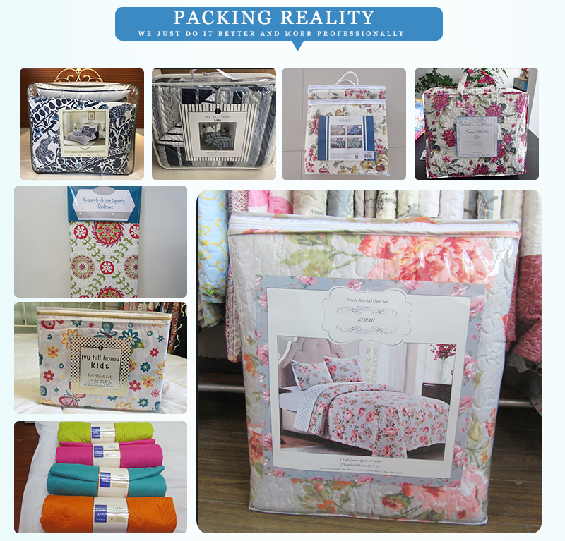 China quilt and bedspread factory packing