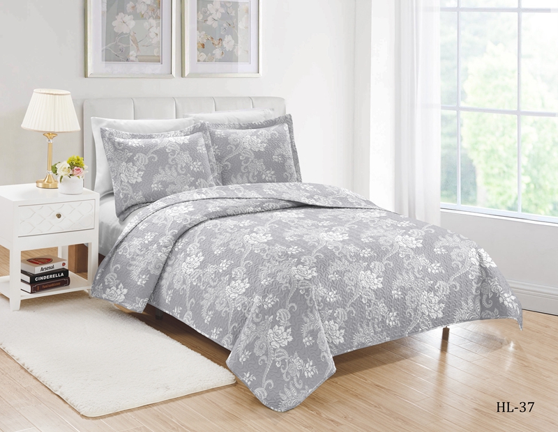 grey damask fashion bedding set