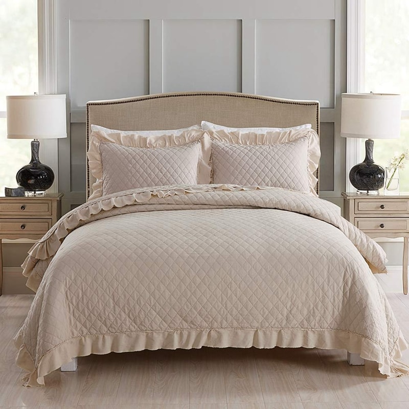 diamond stone washed ruffle quilts