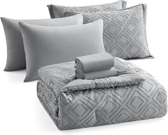 textured tuffed bed comforter set