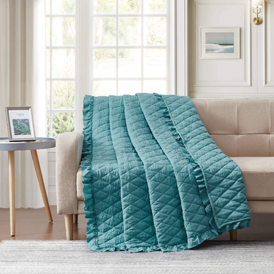 quilted throw stone washed