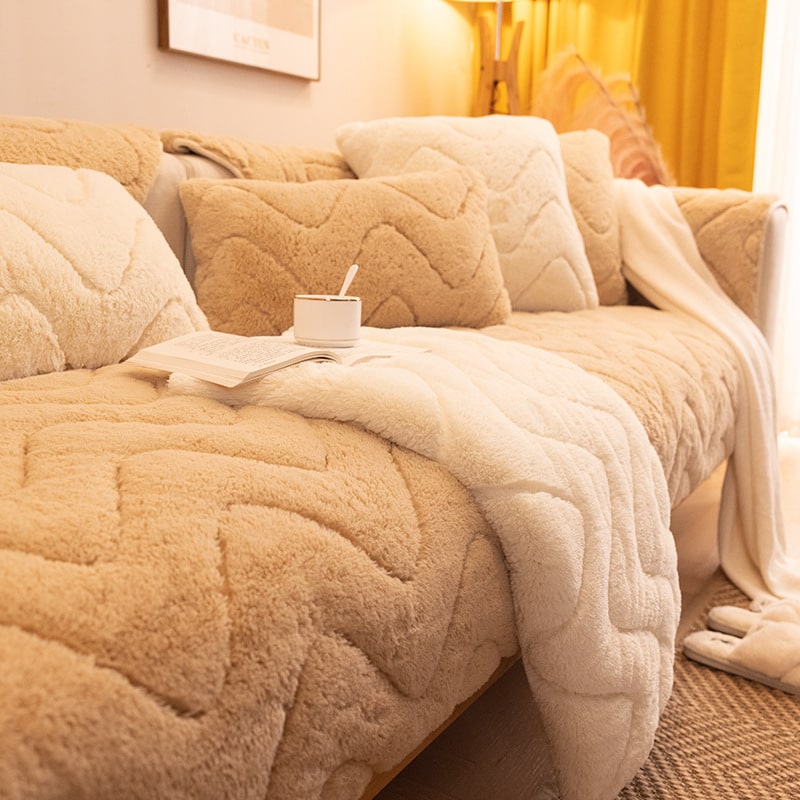 China sofa cover factory flannel plush fur