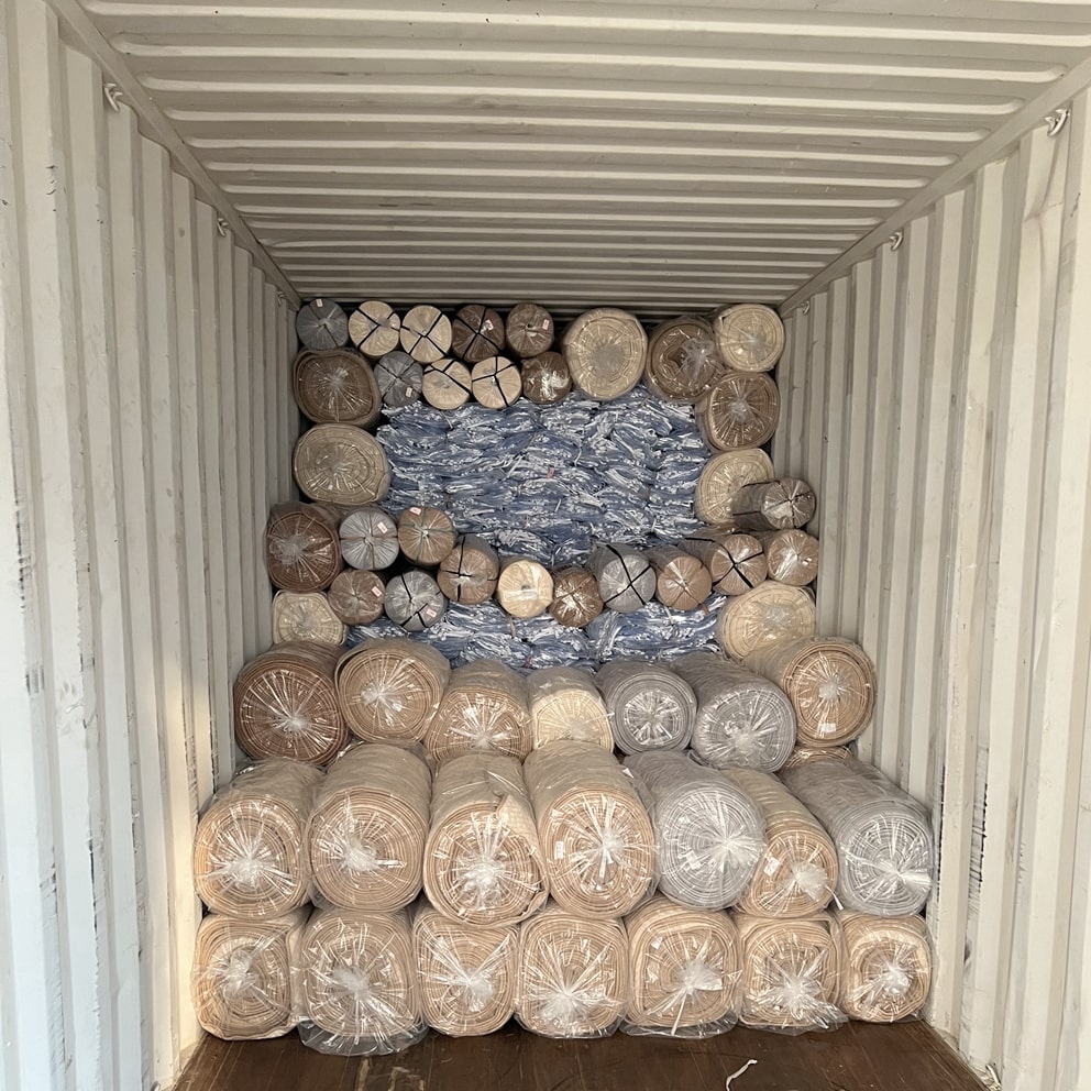 rolled sofa cover container loading