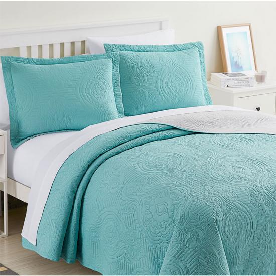 full queed blue pinsonic quilt bedspread