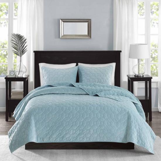 solid quilted coverlet set