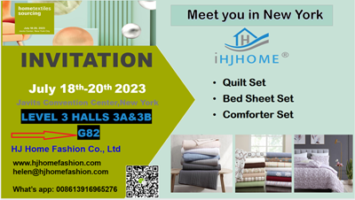 LEVEL 3 HALLS 3A&3B  G82 for 2023 Hometextiles Sourcing Expo