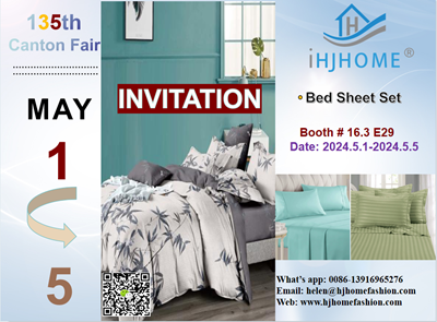 135th China Guangzhou Canton Fair 2024 Spring Home Textiles for Bedding Sheet Set